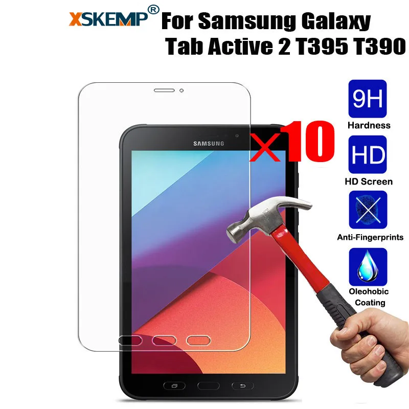 XSKEMP 10 шт./лот планшет Настоящее Закаленное стекло пленка для Samsung Galaxy Tab Active 2 T395 T390