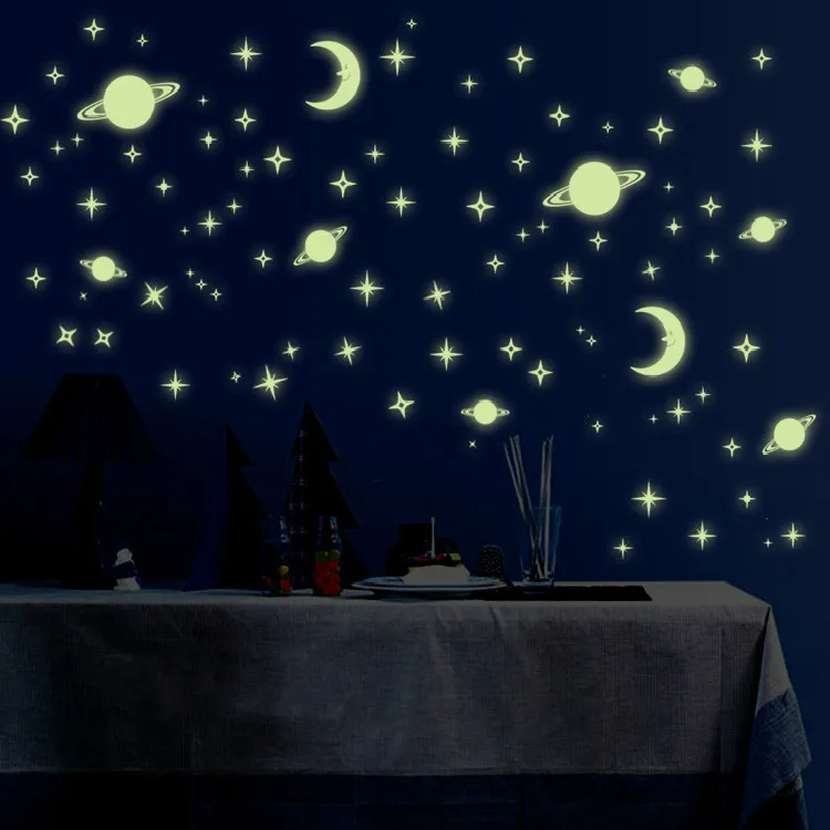 Hot sale Creative Star of the World Moon luminous fluorescent PVC Wall Stickers DIY Party Home Decor Festival Party Supplies
Hot sale Creative Star of the World Moon luminous fluorescent PVC Wall Stickers DIY Party Home Decor Festival Party Supplies