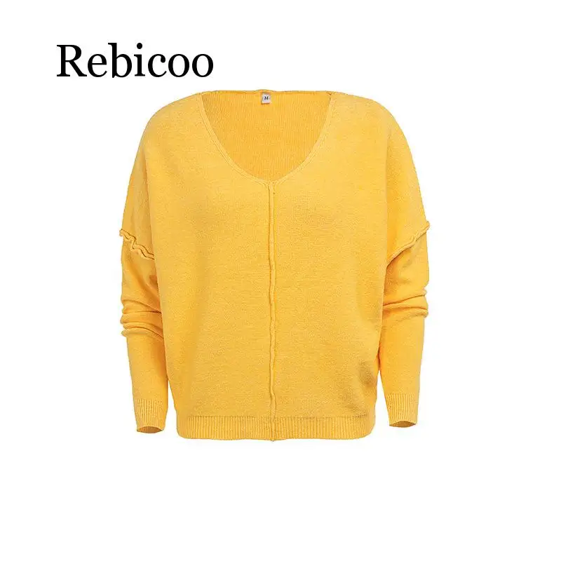 Autumn 2019 Pullover Women's Jumper V-neck solid loose Sweater Female Pullovers Women Warm Sweater Winter Knitted Sweater pull
Autumn 2019 Pullover Women's Jumper V-neck solid loose Sweater Female Pullovers Women Warm Sweater Winter Knitted Sweater pull