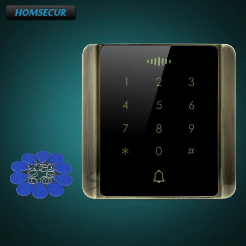 HOMSECUR Водонепроницаемая сенсорная клавиатура 13,56 мГц IC считыватель доступа Управление + 10 * брелки
HOMSECUR Водонепроницаемая сенсорная клавиатура 13,56 мГц IC считыватель доступа Управление + 10 * брелки