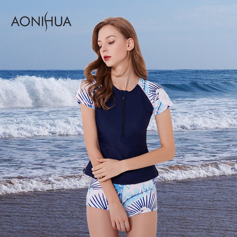 AONIHUA Two Pieces Swimsuits Plus Size Sleeve Zipper Printed Leaf Swim Suit New Summer Beachwear Bathing Women Surf Swimwear 4XL
AONIHUA Two Pieces Swimsuits Plus Size Sleeve Zipper Printed Leaf Swim Suit New Summer Beachwear Bathing Women Surf Swimwear 4XL