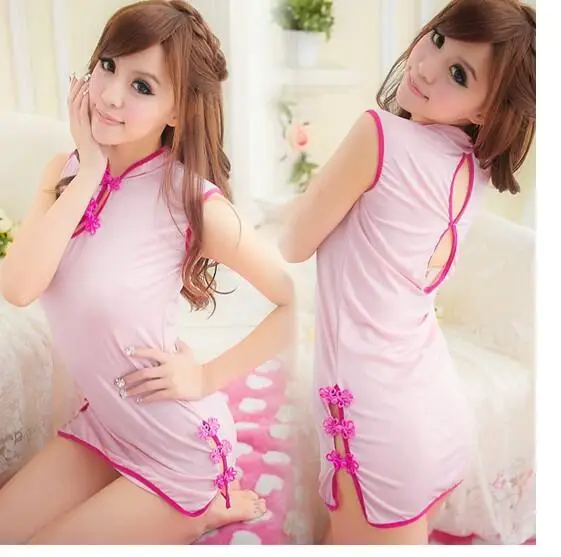 Женское белье sexy hot Эротика неглиже cheongsam розовые мундиры искушение женщины порно