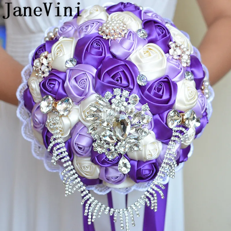 JaneVini Bling Beaded Wedding Bridal Bouquets With Crystals Purple Rose Satin Bride Holding Flowers Rhinestones Flores Boda 2019
JaneVini Bling Beaded Wedding Bridal Bouquets With Crystals Purple Rose Satin Bride Holding Flowers Rhinestones Flores Boda 2019