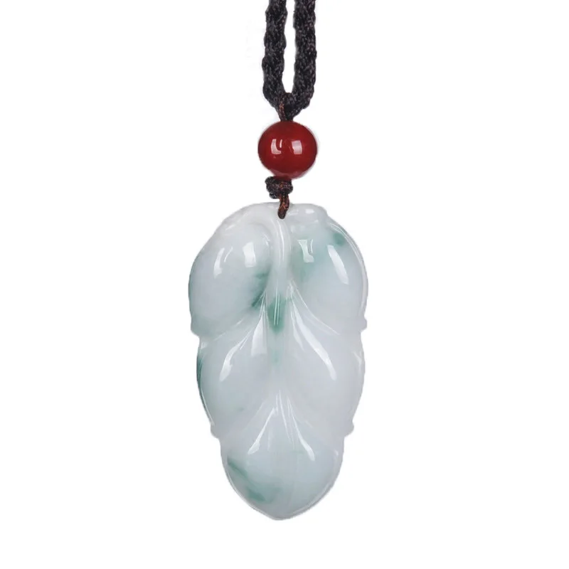 Drop Shipping Jade Stone Jadeite Necklace Hand Carved Amulet Leaves Burma Jade Pendant With Chain For Men Women Gift
Drop Shipping Jade Stone Jadeite Necklace Hand Carved Amulet Leaves Burma Jade Pendant With Chain For Men Women Gift