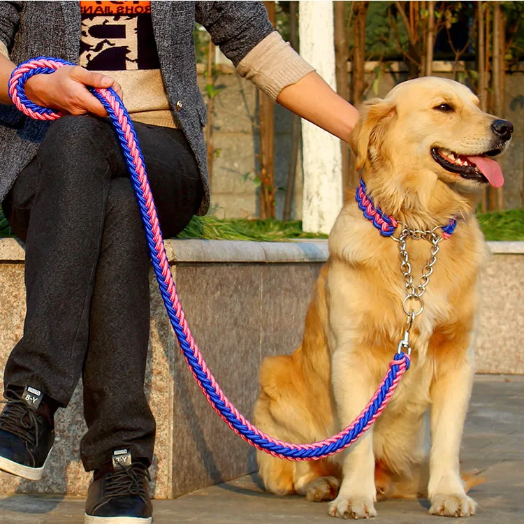 High Quality Strong Rope Dog Training Collar Lead Nylon Knit Traction Rope Leash Dog Pet Walking P Chain Multicolor For Big Dog
High Quality Strong Rope Dog Training Collar Lead Nylon Knit Traction Rope Leash Dog Pet Walking P Chain Multicolor For Big Dog