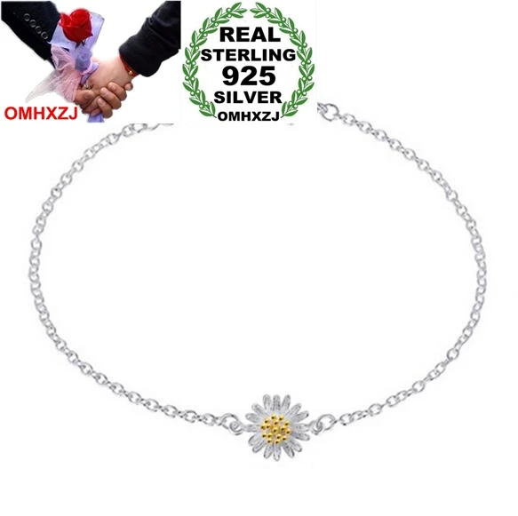 OMHXZJ Wholesale Fashion present High Quality 925 Sterling Silver small fresh Daisy Sunflower Gift Women Bracelets Bangles SZ28
OMHXZJ Wholesale Fashion present High Quality 925 Sterling Silver small fresh Daisy Sunflower Gift Women Bracelets Bangles SZ28