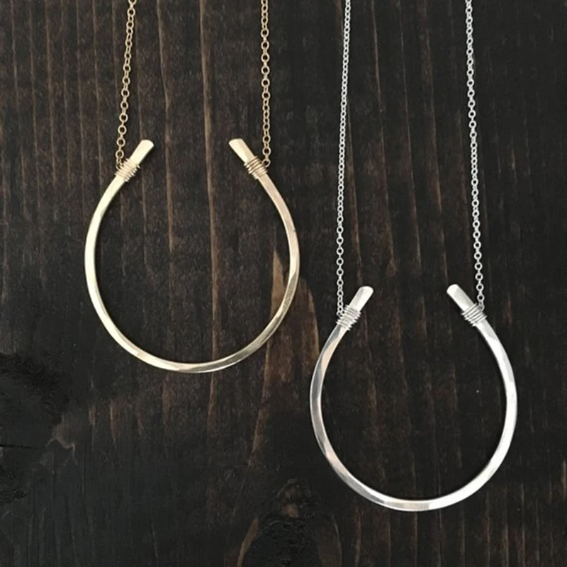 925 Silver Horseshoe Necklaces Handmade Gold Filled Jewelry Pendant Vintage Boho Choker Kolye Charm Jewelry Necklace For Women
925 Silver Horseshoe Necklaces Handmade Gold Filled Jewelry Pendant Vintage Boho Choker Kolye Charm Jewelry Necklace For Women