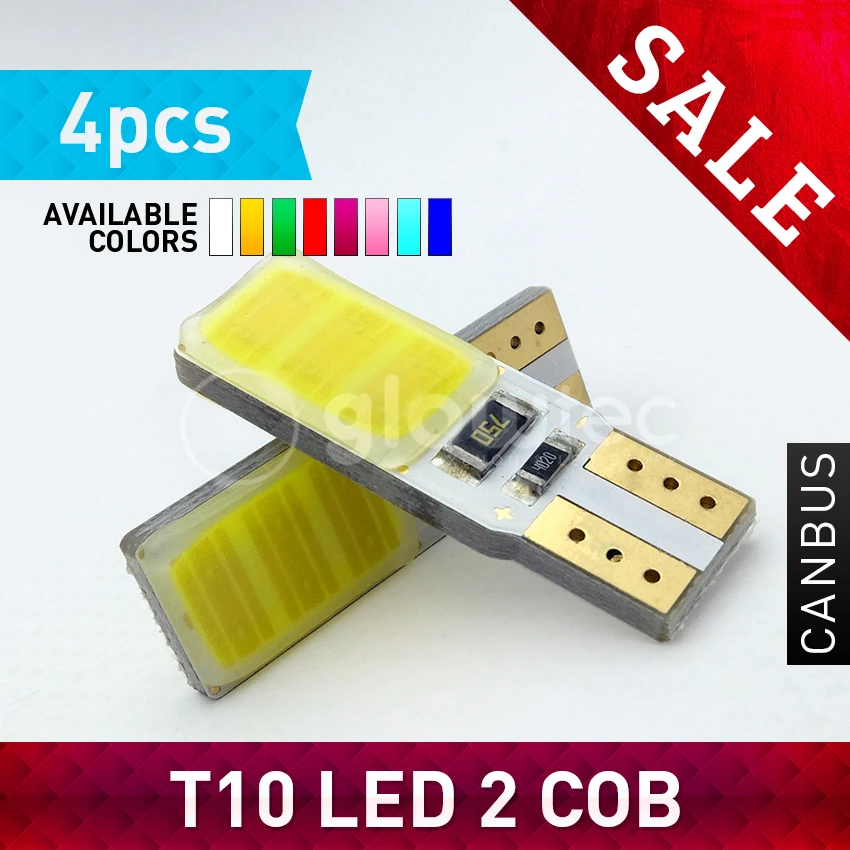 GLOWTEC NEW LED 4pcs T 10 2COB car CANBUS led wedge bulb 194 168 192 W5W door lamp
GLOWTEC NEW LED 4pcs T 10 2COB car CANBUS led wedge bulb 194 168 192 W5W door lamp