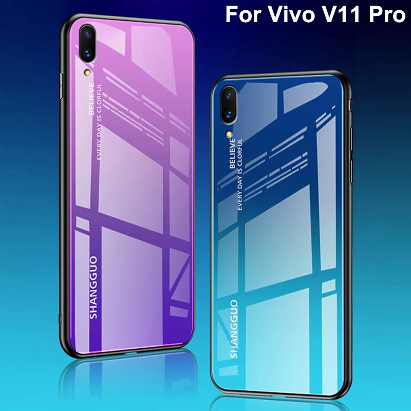 Чехол для Vivo V11 Pro с закаленным стеклом, роскошный мягкий силиконовый чехол с градиентом, задняя крышка для Vivo V11Pro v 11 Pro, чехол для телефона
Чехол для Vivo V11 Pro с закаленным стеклом, роскошный мягкий силиконовый чехол с градиентом, задняя крышка для Vivo V11Pro v 11 Pro, чехол для телефона
