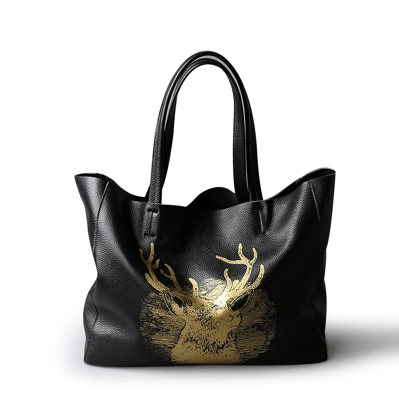 High-capacity Vintage Ladies Large Cow Leather Handbags Animal Prints Women Casual Totes Bags Christmas Elk Shoulder Bag
High-capacity Vintage Ladies Large Cow Leather Handbags Animal Prints Women Casual Totes Bags Christmas Elk Shoulder Bag