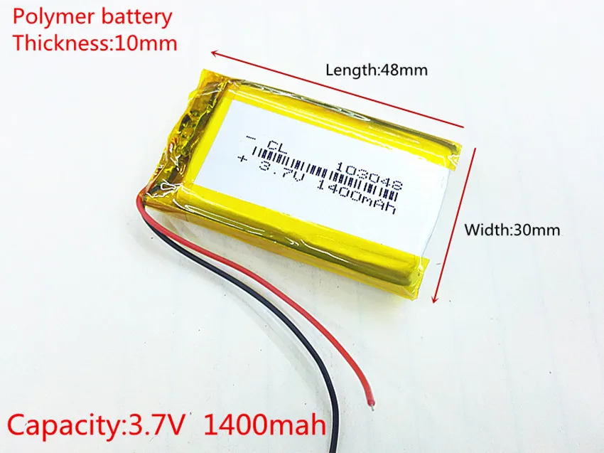 3 7 V 1400mAH 103048 PLIB (полимерная литий ионная батарея) батарея для dvr power bank mp3 mp4