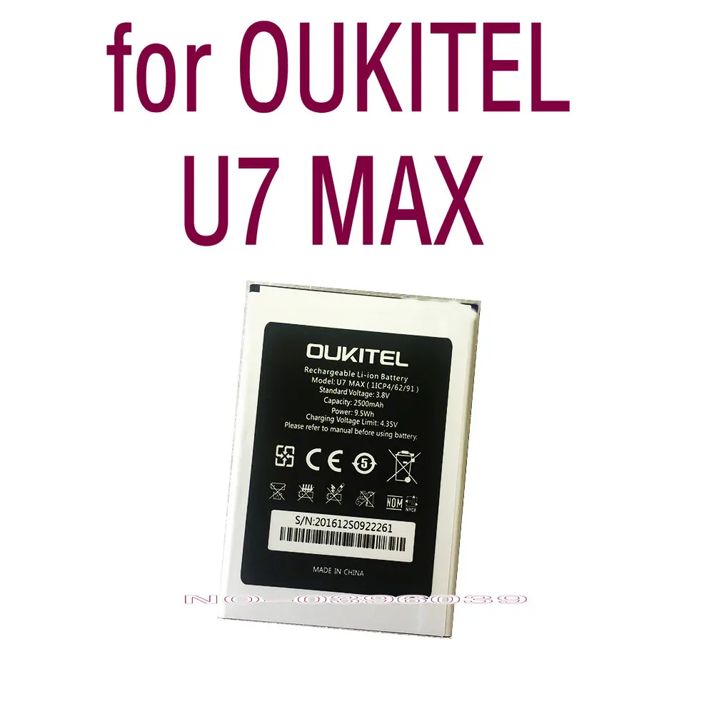 Large Capacity Li-ion High quality Replacement Battery Authentic 2500mAh For Oukitel U7 MAX Mobile Phone
Large Capacity Li-ion High quality Replacement Battery Authentic 2500mAh For Oukitel U7 MAX Mobile Phone