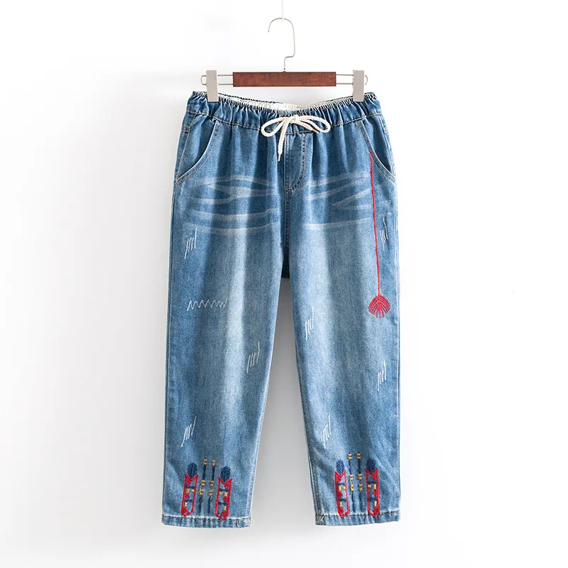 Harem Calf-Length Pants Summer Calf-Leng Plus Size Denim Woman 2019 Lady Loose High Elastic Waist Hole Denim Pants Trousers
Harem Calf-Length Pants Summer Calf-Leng Plus Size Denim Woman 2019 Lady Loose High Elastic Waist Hole Denim Pants Trousers