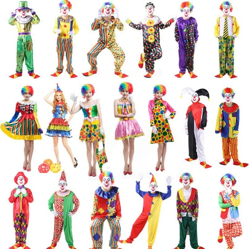 Holiday Variety Funny Clown Cosplay Costume Men or Women Clown Suit Party Dress Joker Clown Clothes for Party Performance Show
Holiday Variety Funny Clown Cosplay Costume Men or Women Clown Suit Party Dress Joker Clown Clothes for Party Performance Show