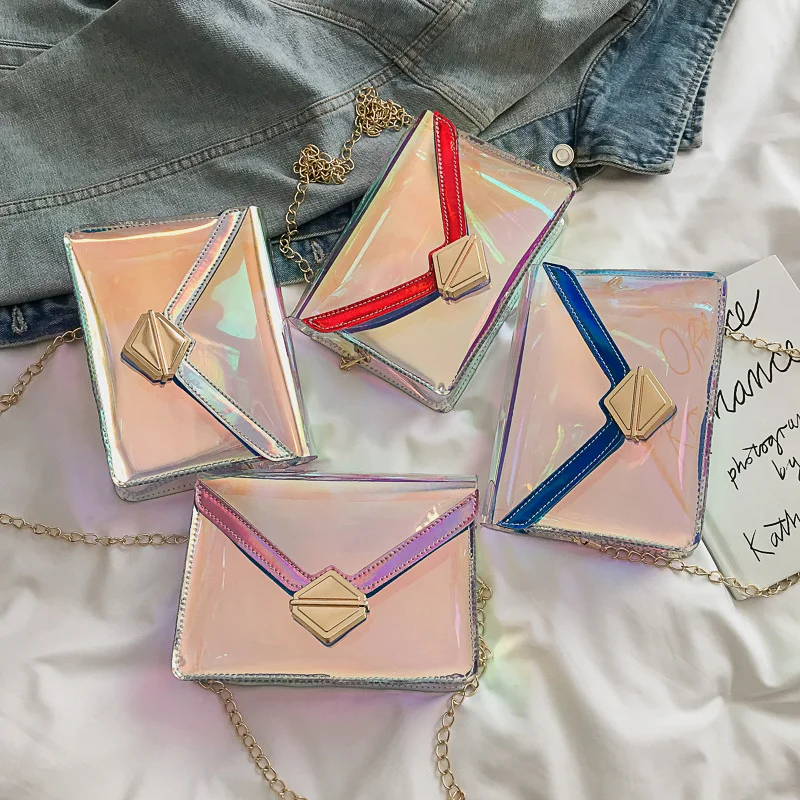 2019 Summer New Korean Version of The Laser Chain Shoulder Bag Transparent Wild Diagonal Stitching Package Handbags WWJ799
2019 Summer New Korean Version of The Laser Chain Shoulder Bag Transparent Wild Diagonal Stitching Package Handbags WWJ799