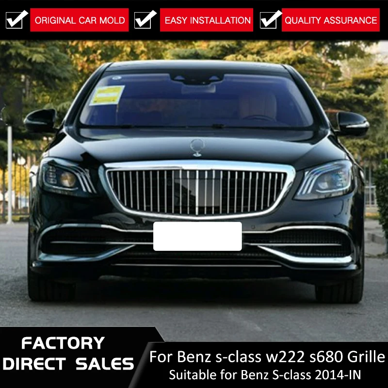 Передняя решетка ABS средняя гоночные грили для Mercedes Benz S-Class w222 S680 Tunning To Maybach Style 2019 |