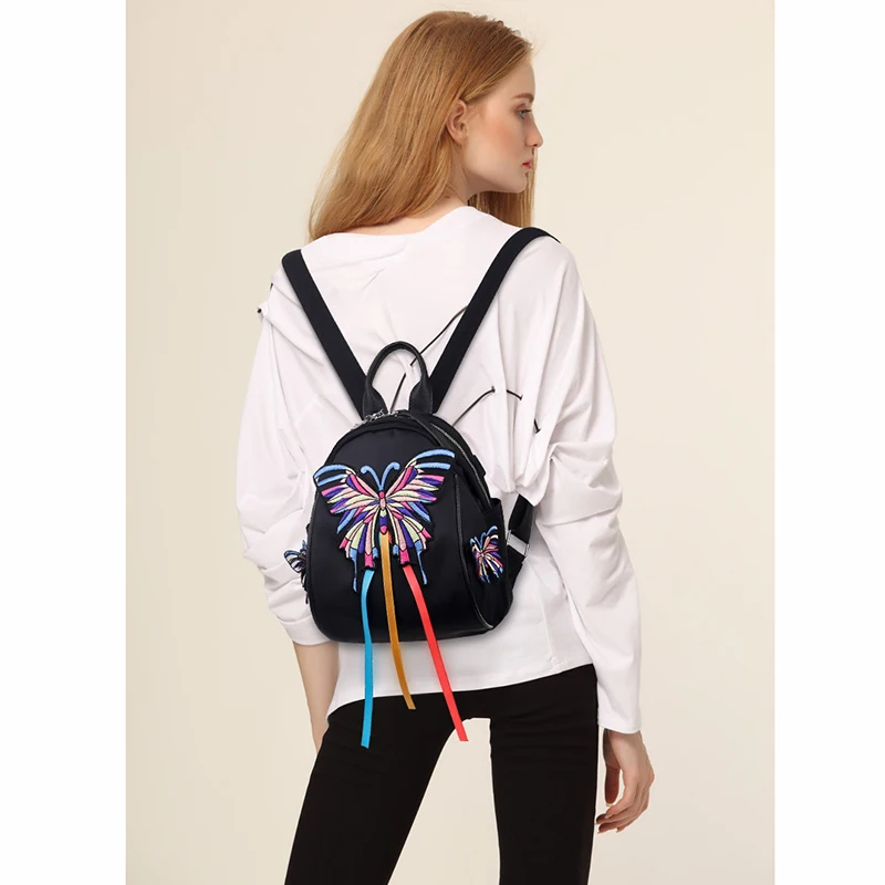 SUDS Backpack Women Nylon Butterfly Embroidery Shoulder Bags New National Small Backpacks Female High Quality Travel Backpacks
SUDS Backpack Women Nylon Butterfly Embroidery Shoulder Bags New National Small Backpacks Female High Quality Travel Backpacks