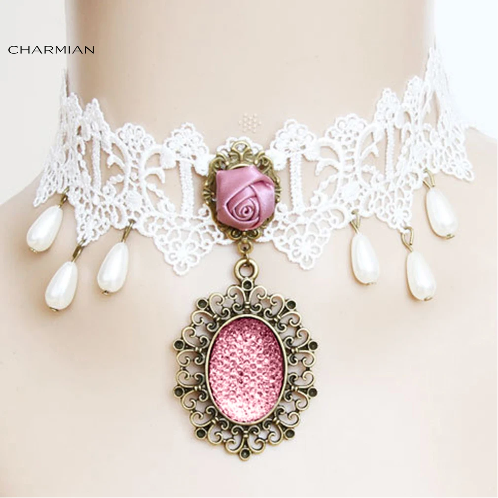 Charmian Victorian White Lace Tassel Pendant Pearl Wedding Party Princess Choker Necklace Accessories
Charmian Victorian White Lace Tassel Pendant Pearl Wedding Party Princess Choker Necklace Accessories