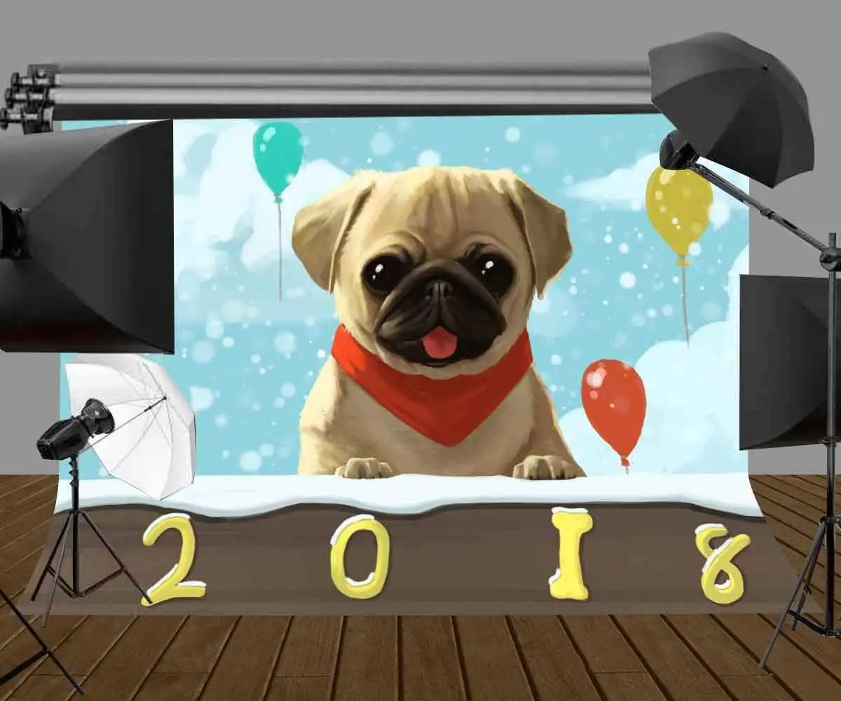 150x210cm Photography Background 2018 New Year Background Cute Dog Backdrop Colorful Balloons Photography Backdrops
150x210cm Photography Background 2018 New Year Background Cute Dog Backdrop Colorful Balloons Photography Backdrops