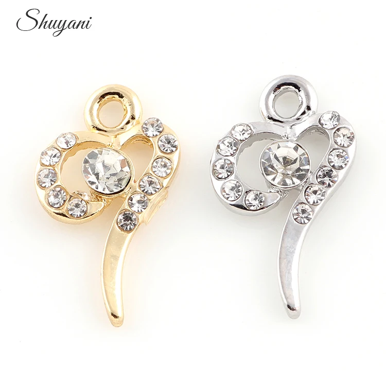 12*20mm Silver Gold Color Crystal Love Heart Charms Pendant Jewelry Findings Accessories Handmade Craft
12*20mm Silver Gold Color Crystal Love Heart Charms Pendant Jewelry Findings Accessories Handmade Craft