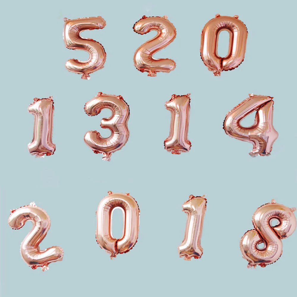 16 Inch Rose Gold Number Foil Balloons Birthday Party Decoration Wedding Party Supplier Digtal Christmas Globos Balls
16 Inch Rose Gold Number Foil Balloons Birthday Party Decoration Wedding Party Supplier Digtal Christmas Globos Balls