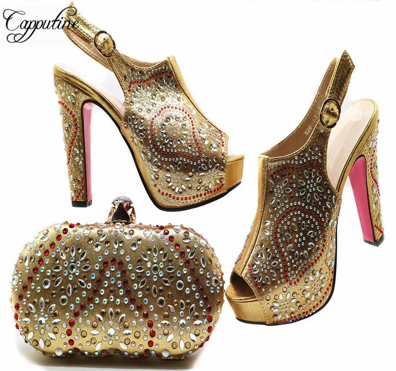 Capputine 2018 Latest Gold Color Matching Shoes And Bag Set African Style Party Shoes Nigerian Women Shoes And Bag Set G53
Capputine 2018 Latest Gold Color Matching Shoes And Bag Set African Style Party Shoes Nigerian Women Shoes And Bag Set G53