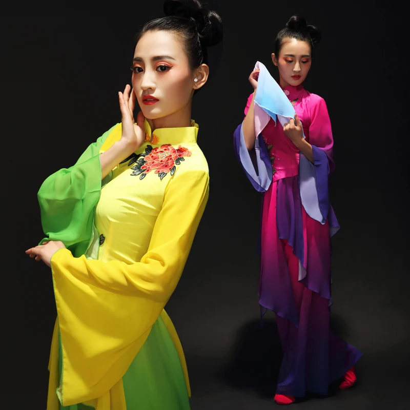 Китайская классическая танцевальная одежда Hanfu древний костюм феи Фань/барабан/зонтик танцевальные костюмы Зеленый Желтый поэтическая оде...
Китайская классическая танцевальная одежда Hanfu древний костюм феи Фань/барабан/зонтик танцевальные костюмы Зеленый Желтый поэтическая оде...