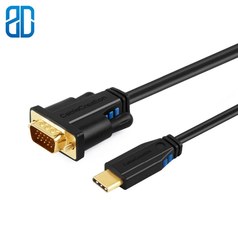 Фото USB C к VGA Type (совместим с Thunderbolt 3) Кабель совместимый MacBook Pro/MacBook Air/iPad Pro 2018/iMac
