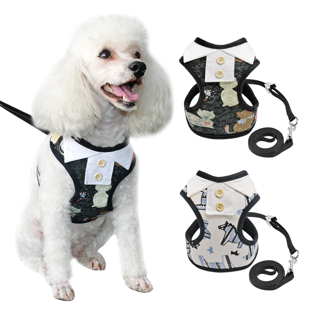 Print Dog Harness Vest and Leash Set Detachable Collar Dog Clothes Breathable Nylon Cat Harness and Leads for Small Dogs Cats
Print Dog Harness Vest and Leash Set Detachable Collar Dog Clothes Breathable Nylon Cat Harness and Leads for Small Dogs Cats