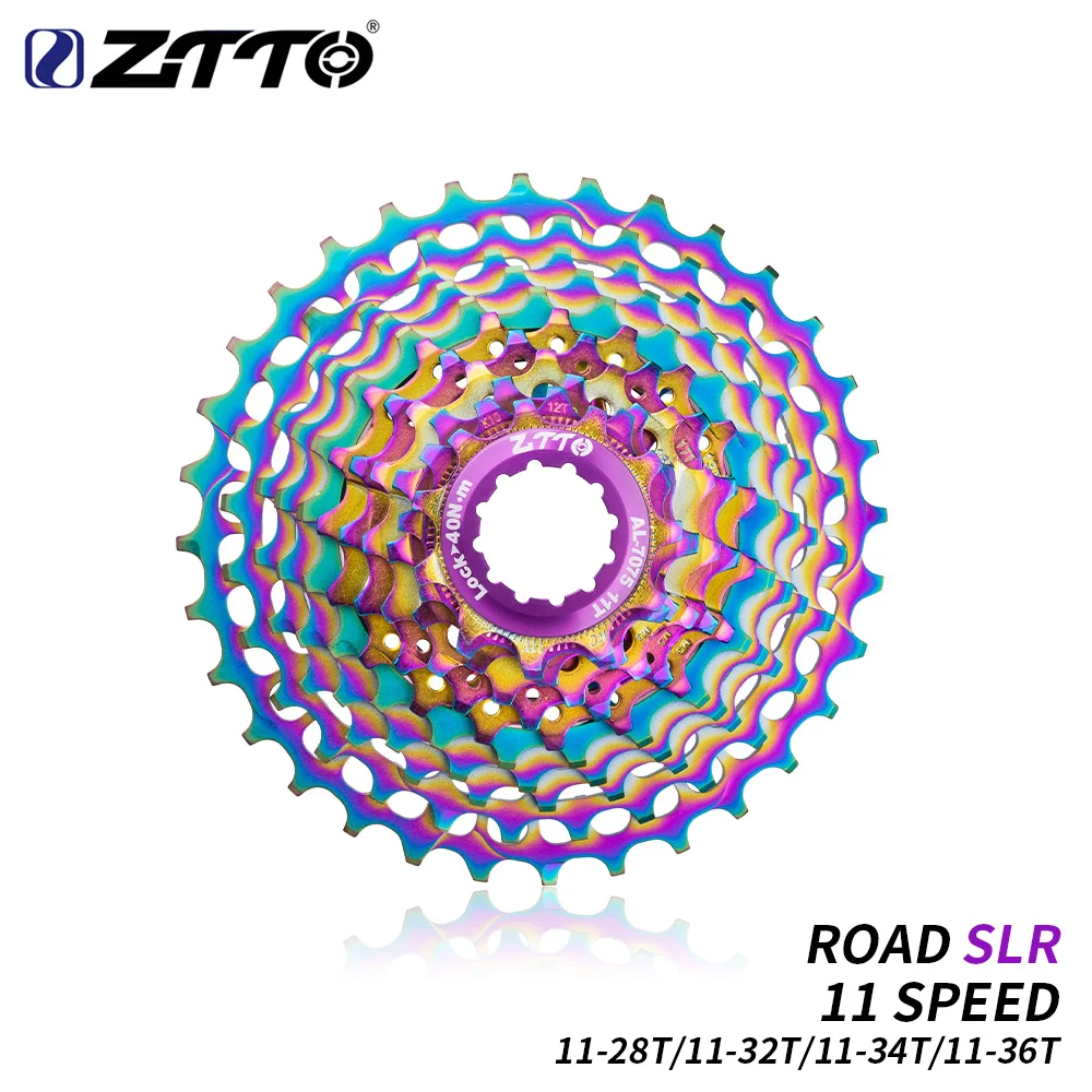 ZTTO Road Bike 11Speed SLR Colorful Cassette UltraLight CNC Bicycle flywheel 11-28T 11-36T 11Speed 11-34 11-32 Gravel bike
ZTTO Road Bike 11Speed SLR Colorful Cassette UltraLight CNC Bicycle flywheel 11-28T 11-36T 11Speed 11-34 11-32 Gravel bike