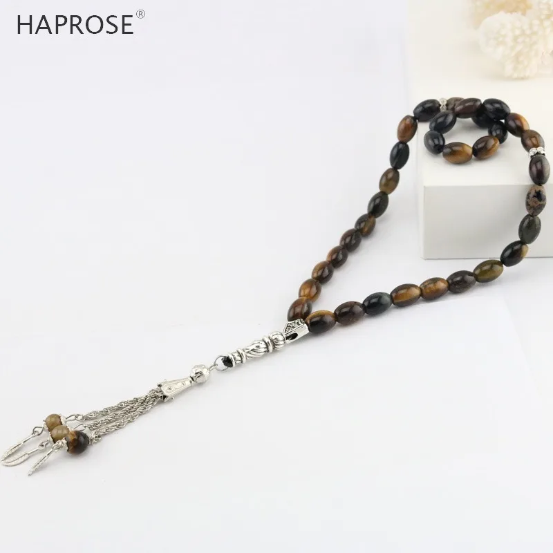 33 beads africa tiger eye Stone round Shape 8*12mm Tasbih Allah rosary prayer beads Rice shape Ethnic style bracelet
33 beads africa tiger eye Stone round Shape 8*12mm Tasbih Allah rosary prayer beads Rice shape Ethnic style bracelet