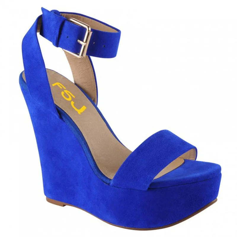 Women's Royal Blue Platform Ankle Strap Slingback Wedge Sandals Summer Attractive Noble Generous Fashion Incomparable FSJ Sexy
Women's Royal Blue Platform Ankle Strap Slingback Wedge Sandals Summer Attractive Noble Generous Fashion Incomparable FSJ Sexy