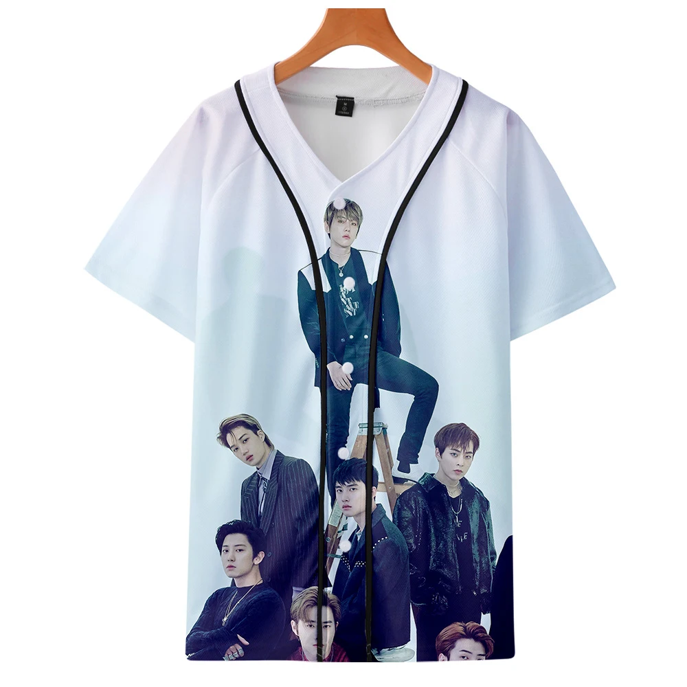 EXO Love Shot бейсбольные футболки с 3D принтом для женщин/мужчин Kpop модные летние