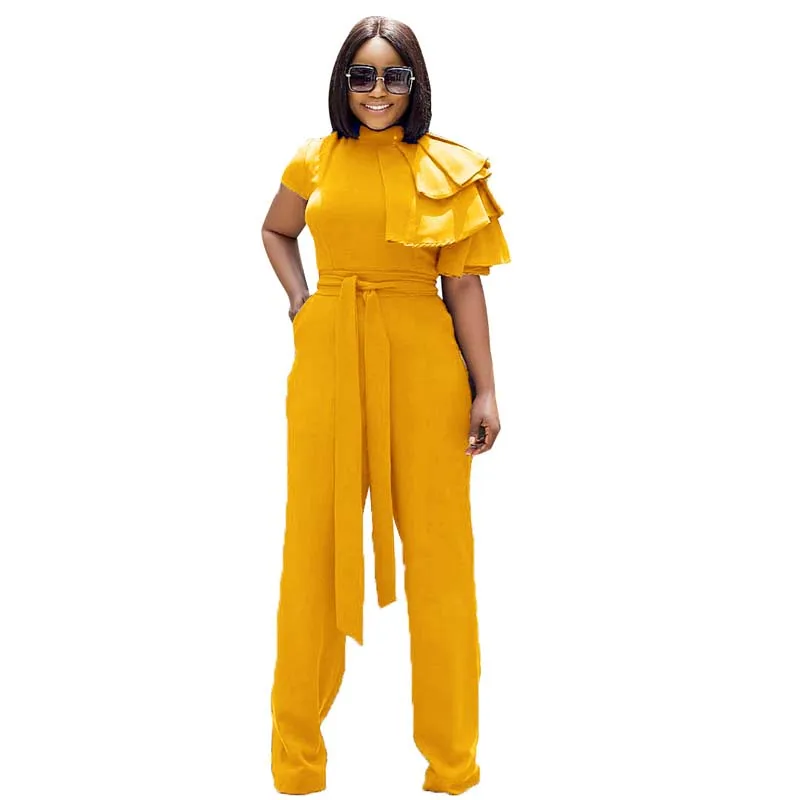 2019 Summer Ruffles Loose Jumpsuit Women Elegant Solid Short Sleeve Long Pants Pocket Bodycon Rompers Playsuit Outfit
2019 Summer Ruffles Loose Jumpsuit Women Elegant Solid Short Sleeve Long Pants Pocket Bodycon Rompers Playsuit Outfit