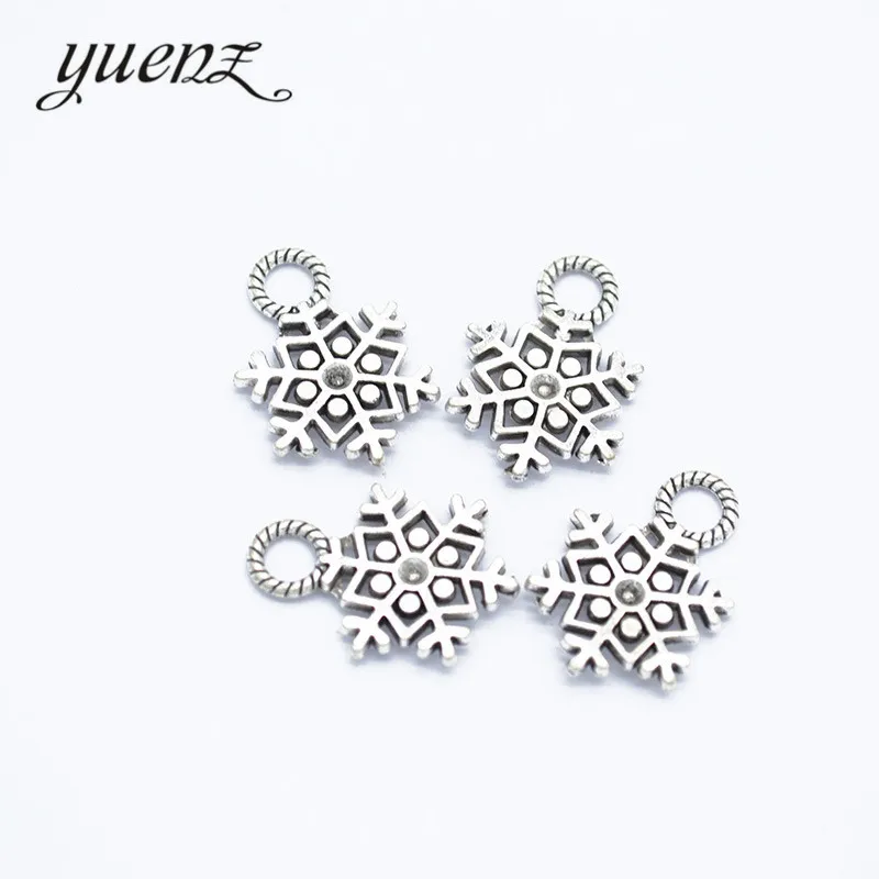 

YuenZ 20 шт антикварная серебряная металлическая подвеска рождественские снежинки Подвески Diy браслет ожерелье ювелирное изделие 21*15 мм L507