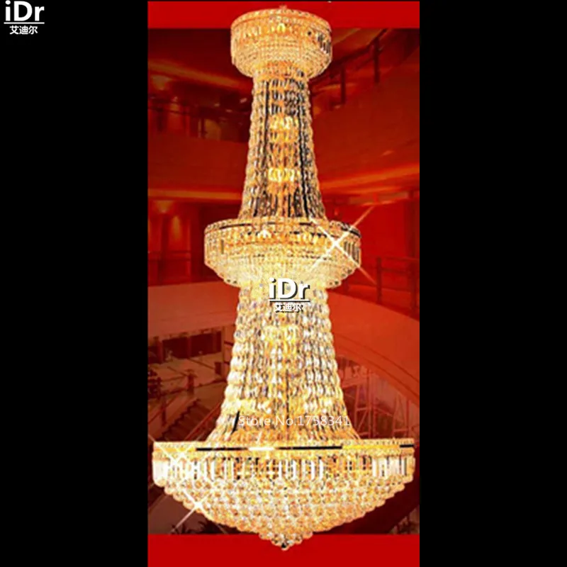 Chandeliers Gold polished metal crystal lamp hotel lamp lobby lamp 100cm W x 200cm H
Chandeliers Gold polished metal crystal lamp hotel lamp lobby lamp 100cm W x 200cm H