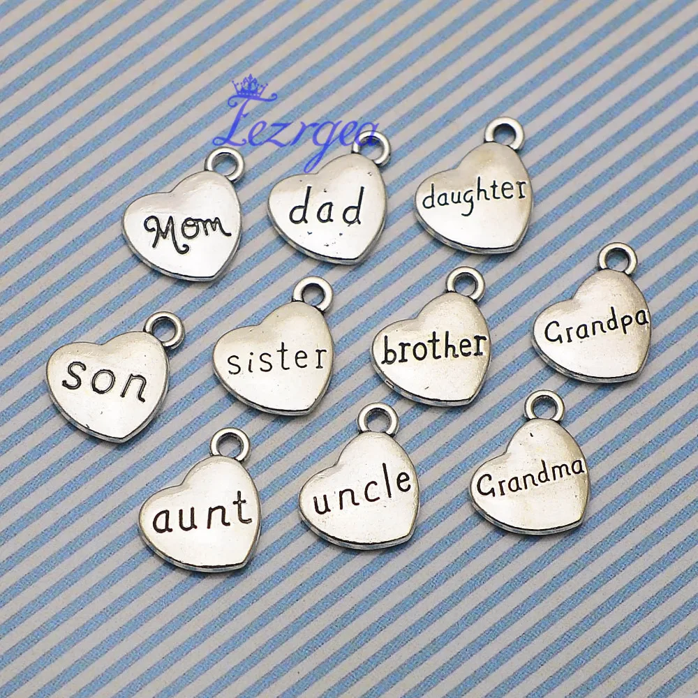 40pcs--13X15mm Family heart Charms, Antique silver Plated family hearts Pendants/Charms,DIY supplies, jewelry making
40pcs--13X15mm Family heart Charms, Antique silver Plated family hearts Pendants/Charms,DIY supplies, jewelry making