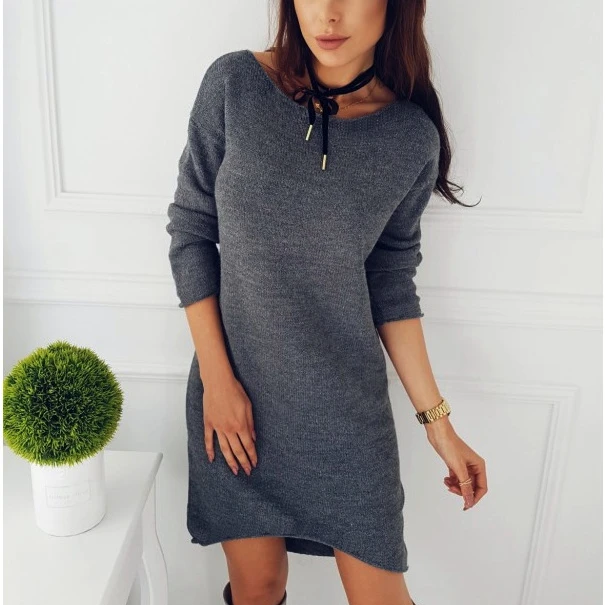 Женский зимний теплый джемпер с длинным рукавом, вязаный свитер, свободная туника короткое платье
Женский зимний теплый джемпер с длинным рукавом, вязаный свитер, свободная туника короткое платье