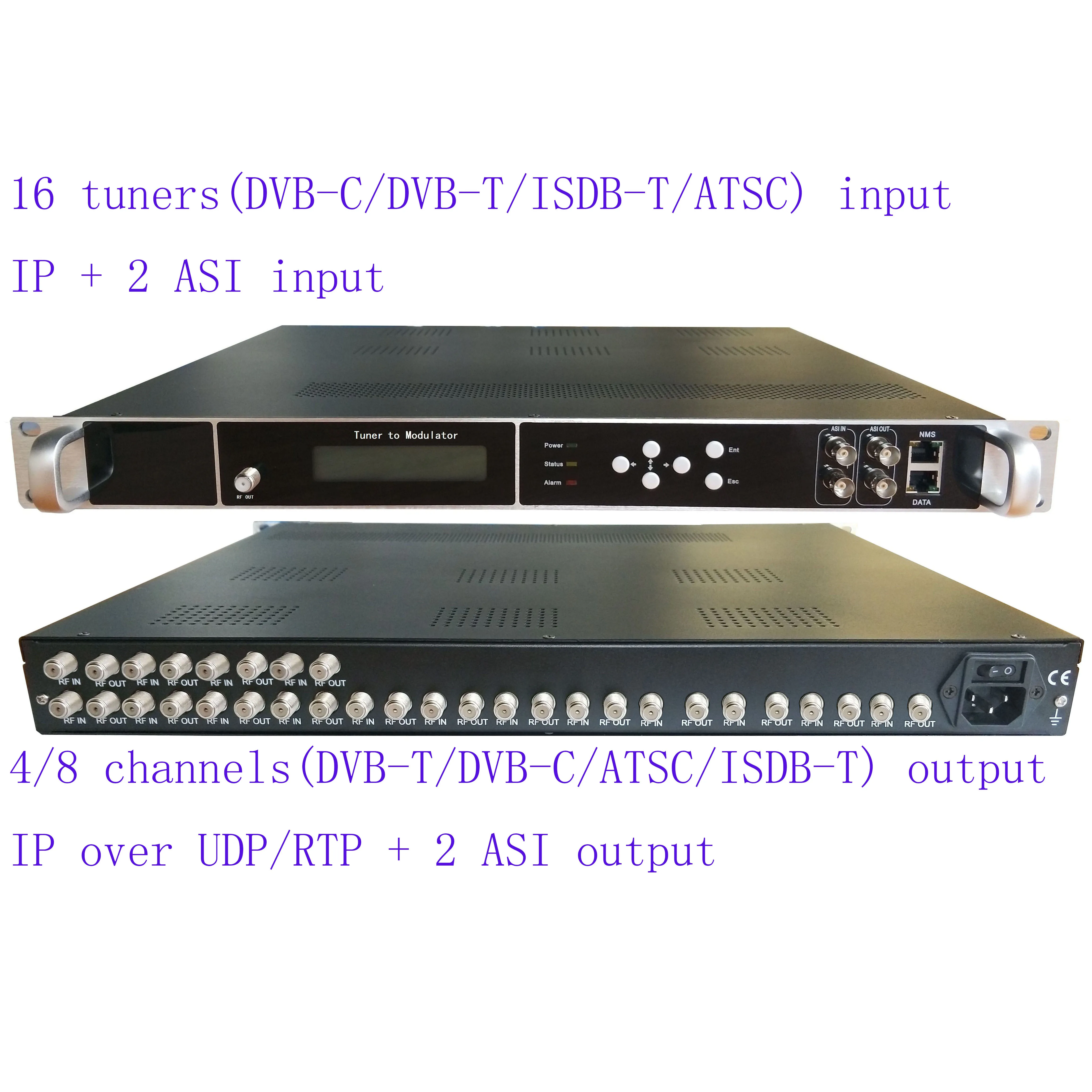 16 полосный ТВ модулятор dvb s2/S в ATSC ca тюнер для RF модулятора головной убор