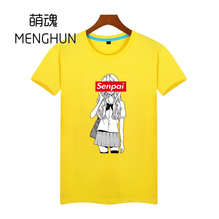 Милый новый дизайн футболка с японской школьницей и героями аниме s Senpai мужские