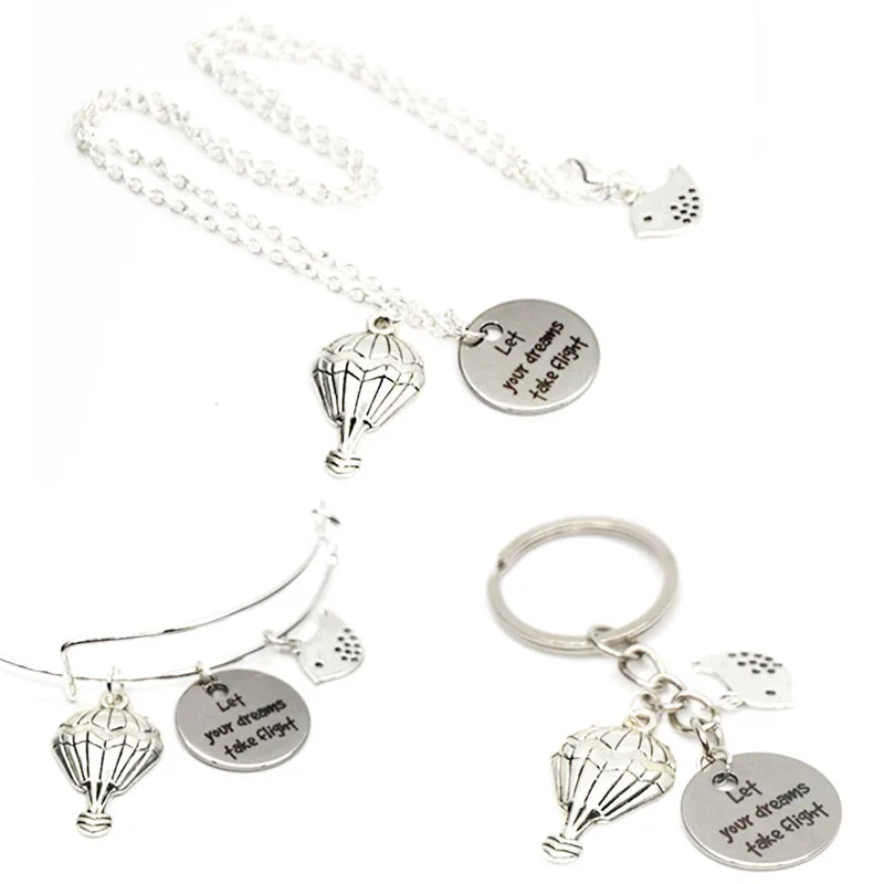 12pcs/lot Let your dreams take flight necklace balloon with dream flying bird charm pendant necklace bangle keyring
12pcs/lot Let your dreams take flight necklace balloon with dream flying bird charm pendant necklace bangle keyring