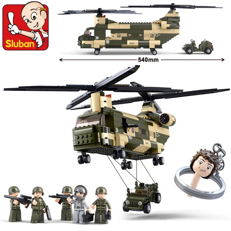 Sluban M38 B0508 Air Force Военная Униформа CH 47 транспортный вертолет Строительная модель