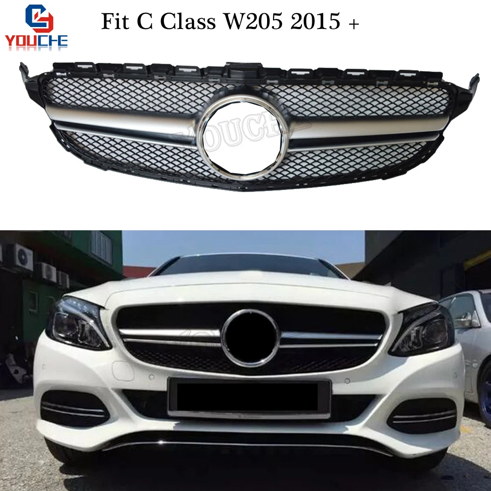 W205 AMG стиль передний бампер Гриль сетка для Mercedes C Класс 2015 + C250 C300 C350 Sport Edition A205 C205