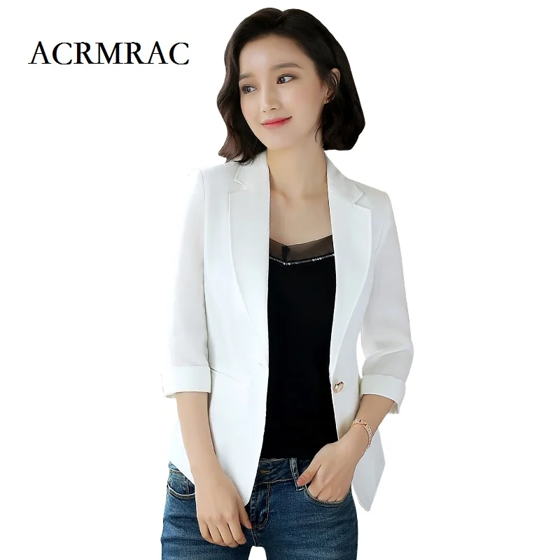 ACRMRAC Women summer New 2018 Solid color Notched collar Half sleeve Slim Regular Casual jacket Blazers
ACRMRAC Women summer New 2018 Solid color Notched collar Half sleeve Slim Regular Casual jacket Blazers