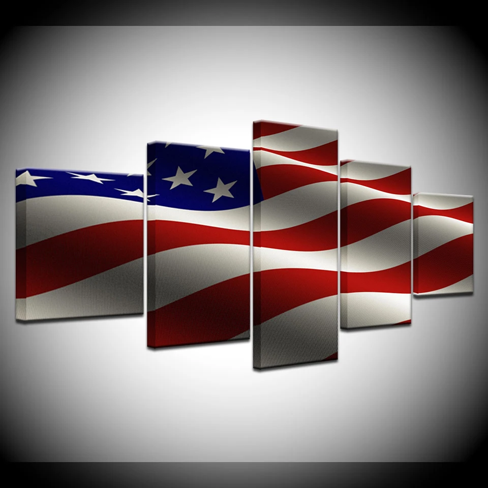 Canvas HD Print Pictures Modular Frame 5 Pieces American Flag Paintings Kitchen Restaurant Wall Art Poster Decor For Living Room
Canvas HD Print Pictures Modular Frame 5 Pieces American Flag Paintings Kitchen Restaurant Wall Art Poster Decor For Living Room