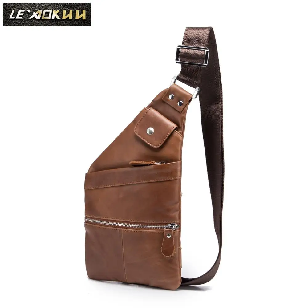 Men Quality Leather Casual Fashion Crossbody Chest Sling Bag Design Travel 8" Tablet One Shoulder Bag Daypack Male 20815-b
Men Quality Leather Casual Fashion Crossbody Chest Sling Bag Design Travel 8" Tablet One Shoulder Bag Daypack Male 20815-b