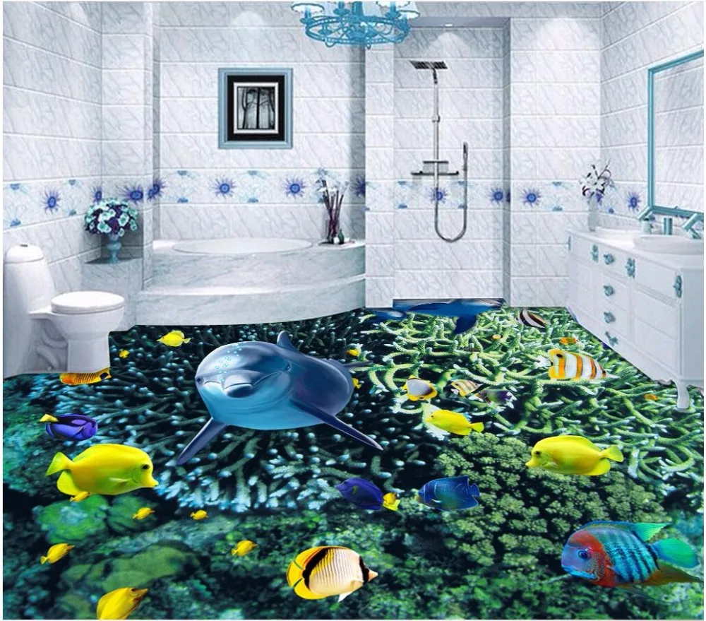 Custom mural 3d flooring picture pvc self adhesive Marine world dolphin fish home decor painting 3d wall murals wallpaper photo
Custom mural 3d flooring picture pvc self adhesive Marine world dolphin fish home decor painting 3d wall murals wallpaper photo