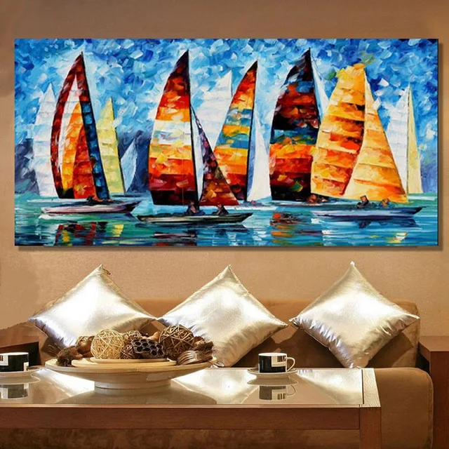 Home Decor Hand Painted modern Colorful Sailboat Oil Painting Wall Art Canvas Picture handmade Acrylic oil painting for bedroom
Home Decor Hand Painted modern Colorful Sailboat Oil Painting Wall Art Canvas Picture handmade Acrylic oil painting for bedroom