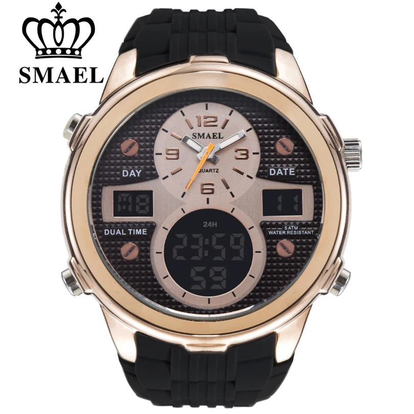SMAEL Casual Sports Watch Men Calendar Quartz Wristwatch LED Dual Display Wrist Watches Man Chronograph Auto Date Men's Clocks
SMAEL Casual Sports Watch Men Calendar Quartz Wristwatch LED Dual Display Wrist Watches Man Chronograph Auto Date Men's Clocks