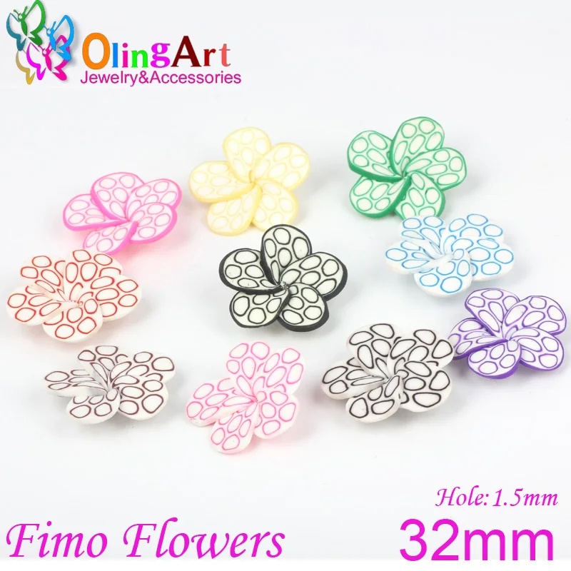OlingArt 32mm 6pcs/lot diy Jewelry making Beads,Mixed Polymer Soft ceramic Clay circle 5-leaves Flower Spacer Loose Bead
OlingArt 32mm 6pcs/lot diy Jewelry making Beads,Mixed Polymer Soft ceramic Clay circle 5-leaves Flower Spacer Loose Bead